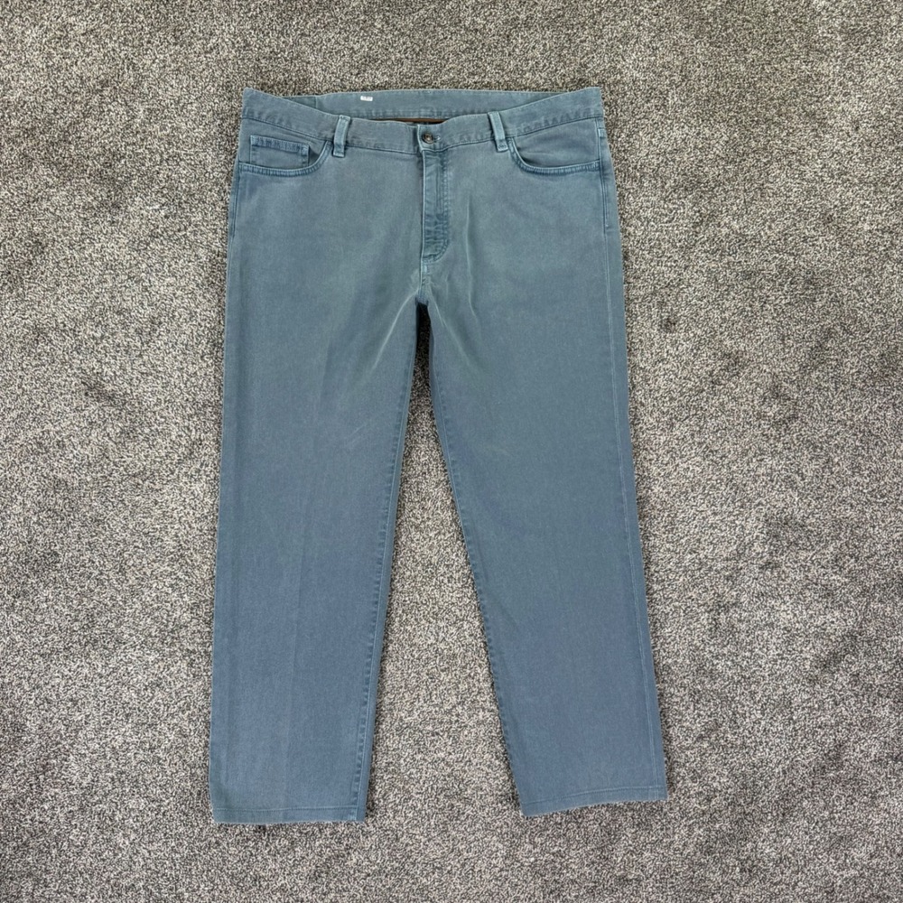 Zegna Slim Fit Cotton Stretch Trouser Denim Pants Blue Grey Mens 40 Casual Work